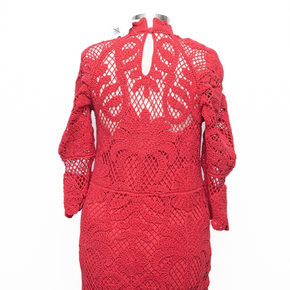 Farm Rio. Long Sleeve Lace Knit Midi Dress. - Picture 11 of 12